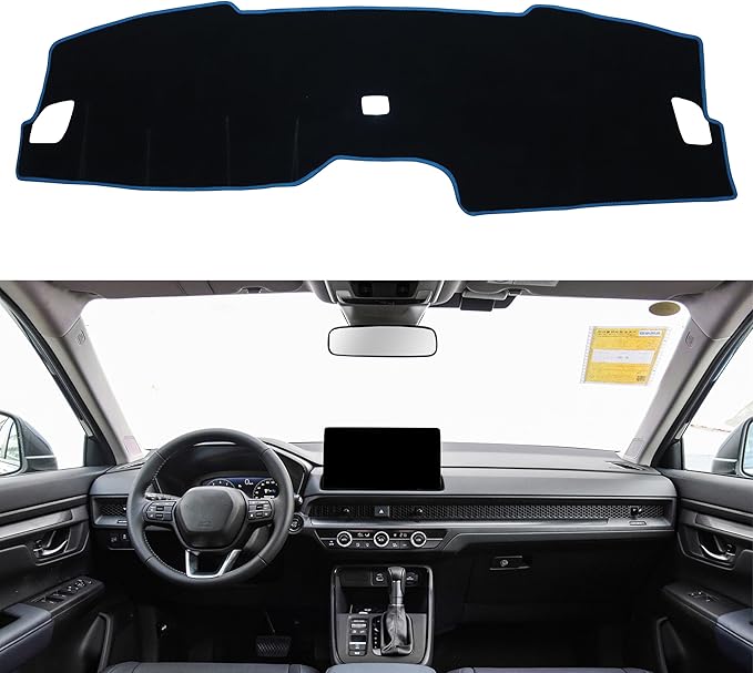Dash Cover for Honda CR-V CRV Accessories 2023 2024 2025 2026 Dashboard Cover Center Console Dash Mat Carpet Protector Sunshield No Glare Non-Slip Pad Custom Fit, Blue Trim