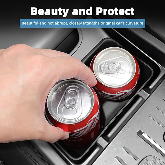 Center Console Wireless Charging Pad + Cup Holder Fit for Hyundai Santa Fe 2024 2025 Non-Slip Protective Mat Interior Accessories