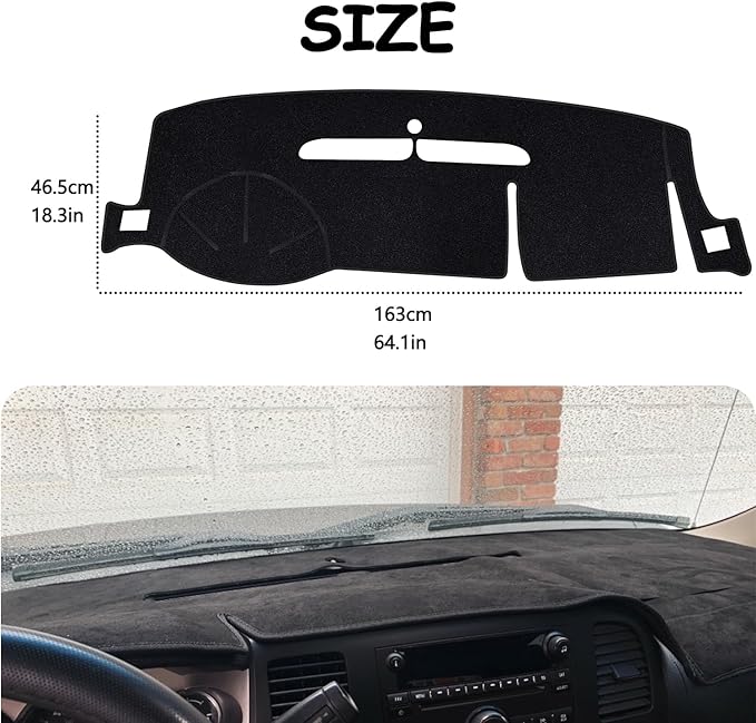 Dashboard Cover Dash Cover Mat Compatible with Chevrolet Silverado 1500 Suburban Tahoe GMC Sierra Denali Yukon XL 2007-2014