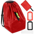 Sublaga Car Seat Bags For Airplane Travel, Durable Carseat Cover For Air Travel Car Seat Travel Bag with Shoulder Straps and 2pcs Luggage Tags For Airplane, Red