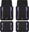 Rubbermaid Car Floor Mat, Heavy Duty All-Weather Car Mats Full Set with Dual-Tone Purple Aluminum Inserts – Universal Fit, Anti-Slip Backing, Trim-to-Fit for Most SUV, Sedan, Van
