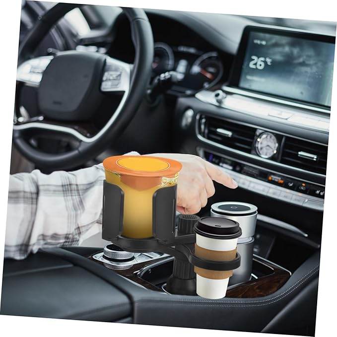 Cabilock Car Cup Holder Expander Non- Design Capacity Vehicle Mounted Drink Holder for Mugs Phones and Instant Noodles Sturdy Material for Safe Driving