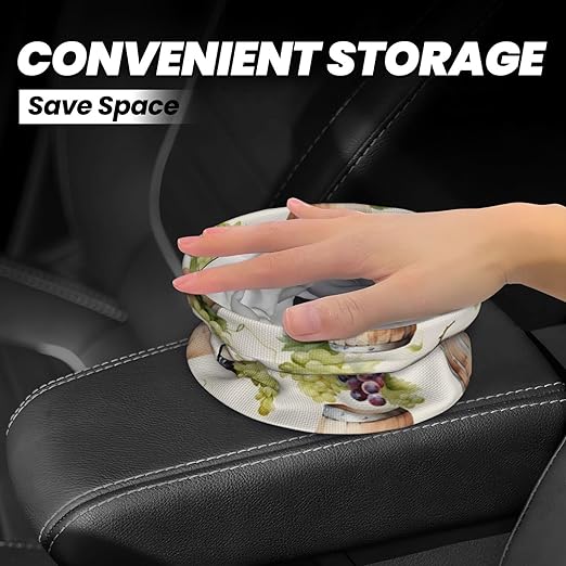 Car Trash Can Hanging, Wine Grapes Waterproof Auto Garbage Bin Universal Vehicle Waste Container, 3.5L Capacity