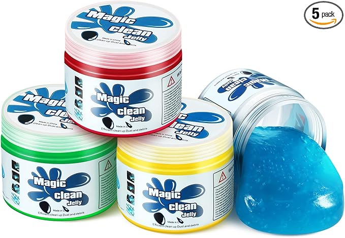 DNA MOTORING 5 Pack Car Cleaning Gels Auto Detailing Tools Cleaning Putty Car Interior Cleaner, Car Jelly Cleaner, Keyboard Cleaner, Car Cleaning Supplies Car Gifts for Men Women, TOOLS-00150