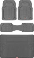 Motor Trend FlexTough™ Contour Heavy Duty Rubber Car Floor Mats with Cargo Liner - All Weather Full Set Front & Rear Floor Mats fits Most Cars Truck SUV, Automotive Floor Mat