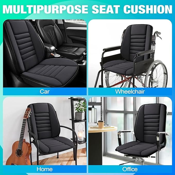 Car Seat Cushion with Back Support Pillow for Ford Ranger 2024, Pillow Memory Seat Covers Desk Chair Cushion Back Support for Automotive Seat Driver Interior Accessories, C/Gray