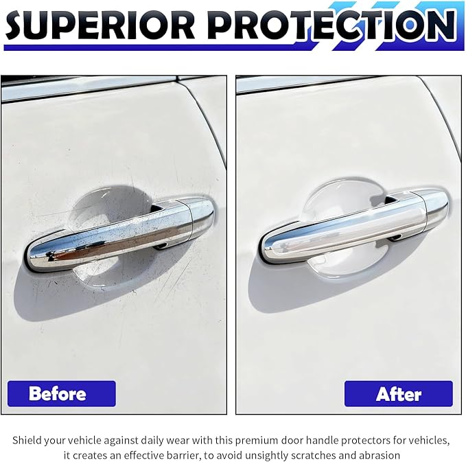 8PCS Car Door Handle Protector,Transparent Car Door Handle Scratch Protector for Protection & Decoration,Universal Cars Handles Protectors Cars Accessories for Most Vehicles