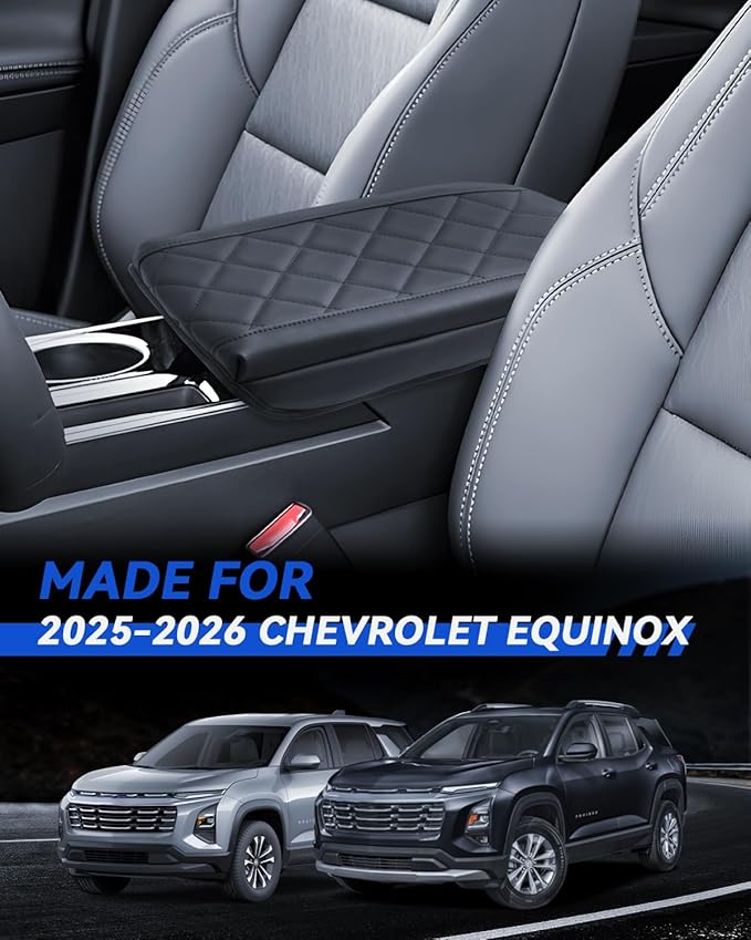 Armrest Cover for 2025-2026 Chevrolet Equinox (LT/RS/ACTIV) Accessories Center Console Middle Lid Pad Protector for Car Elbow Rest-Thickened