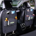 Tbest Car Backseat Organizer Storage Bag Dirt Kick Proof Easy Cleaning Convenient Practical Protector Felt Material Universal Fit for Most Cars (Dark Gray)