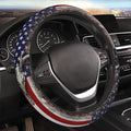 Camouflage Deer American Flag Steering Wheel Cover for Men, Anti-Slip Elastic Breathable Soft Rubber Car Steering Wheel Protective Cover, Universal 15 Inch Fit for Cars, Auto, SUVs