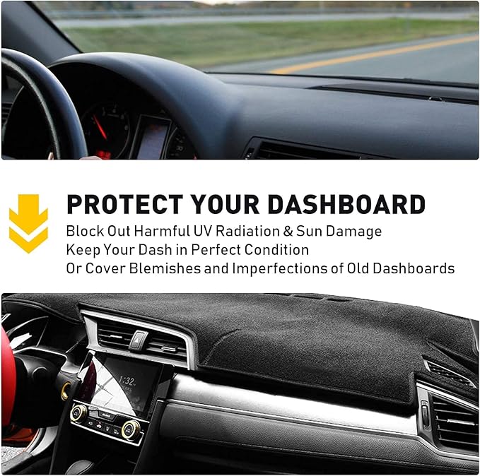 MODIGT Dashboard Dash Cover Mat Pad Fit for Nissan Altima 2007 2008 2009 2010 2011 2012 Nissan Altima Sedan Coupe Non-Glare Sunshield Protector Dash Board Cover Carpet Black