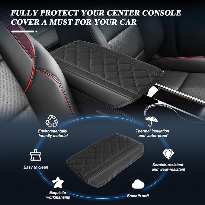 BIBIBO 2025 2026 Chevy Equinox Center Console Cover for 2025+ Chevy Equinox (LT/RS/ACTIV) Arm Rest Cover 2025 Chevrolet Equinox Accessories 2025 Equinox Armrest Cover(Not Fit 2025 Equinox EV)