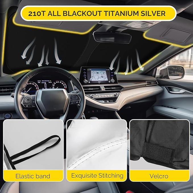Car Windshield Sun Shade Compatible with 2020 2021 2022 2023 2024 2025 2026 Ford Explorer Accessories Sunshade Custom for Explorer SUV ST XLT, Limited, Platinum Windshield Cover Sun Visor