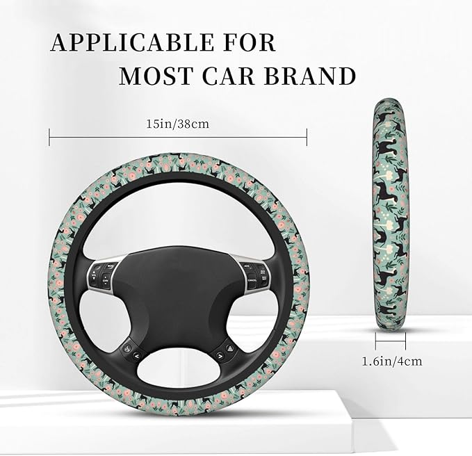 Italian Greyhound Universal Fit Steering Wheel Cover for Car, Truck, and SUV, Durable Steering Wheel Protection