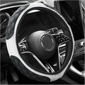 Car Steering Wheel Cover, 15 Inch Elastic Comfortable Auto Steering Wheel Protector, Anti-Slip Leather Wheel Cover Fashionable Interior Accessories for Most Cars Trucks SUVs (White)