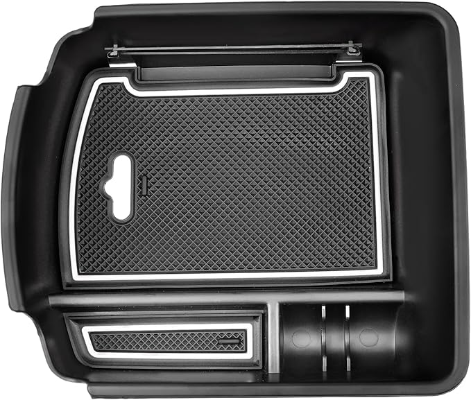 SKTU for 2021-2024 2025 2026 Kia Seltos Center Console Organizer 2024 2025 2026 Seltos Accessories Insert ABS Materials Tray 2025 Seltos Armrest Box Glove Secondary Storage Box with Coin and USB Hole