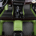 Floor Mats for Cars, All-Weather Mats, Waterproof Trim-to Fit Automotive Floor Mats for 99.9% Cars Sedan Trucks SUV, Custom Floor Liner Car Accessories (Green Black Beige)