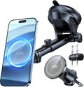 【Military-Grade】HTU for MagSafe Car Mount【Upgraded Strongest Suction】Magnetic Phone Holder Cell Stand for Dashboard Windshield Vent,Truck Cradle for iPhone 17 Pro Max 16 15 14 13 12 Tesla,Neutral Gray