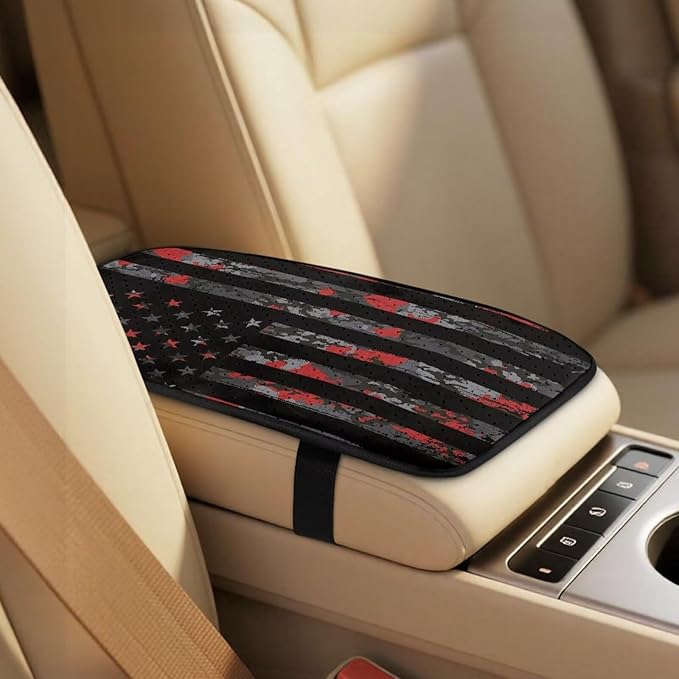 Oramclsy American Flag Car Seat Covers Set with Armrest Pad and Camouflage Seat Belt Cover 5 Pack Car Decor for Womens Men Universal Size