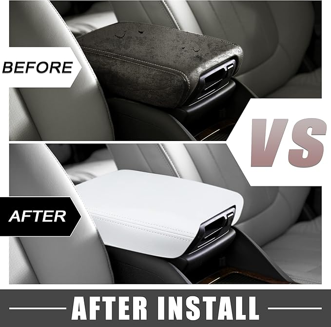 Car Center Console Pad Waterproof Armrest Seat Box Cover White for Hyundai Tucson 2022 2023