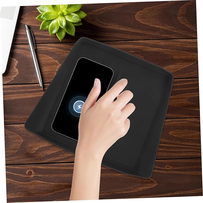 Car Interior -Skid Silicone Charging Pad for Fast Cordless Charging Mat Non- Soft Silicone for Center Console and Convenience