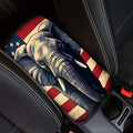 Car Center Console Pad, Universal Waterproof Car Armrest Seat Box Cover, Car Interior Accessories for Most Vehicle SUV Truck Vintage American Flag Elephant Car Armrest Pad
