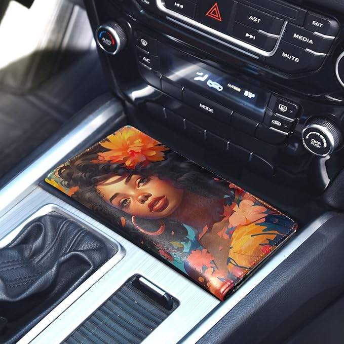 African American Black Women Car Registration and Insurance Holder Vehicle Glove Box Organizer Car Accessories Wallet Case for Women Men 202a1029