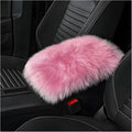Center Console Cover, 11.81"×7.87" Automotive Fluffy Plush Center Armrest Protector, Universal Furry Comfortable Center Console Pad for Cars Trucks SUVs, Car Accessories (Pink)