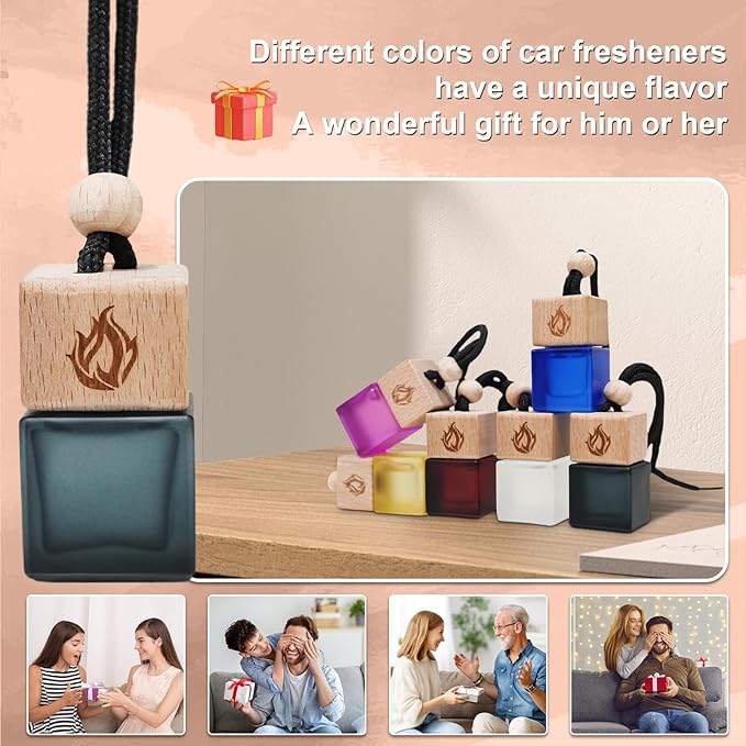 Car Air Freshener Hanging 2 Pack, Cool Ice Fragrance Essential Oil Diffuser for Cars, Long Lasting Car Scent Air Fresheners Car Accessories for Men