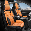 AREKA 2 Car Seat Covers for Subaru Crosstrek 2016-2026 Breathable Leather,Waterproof Car Seat Protectors with Comfort Headrest Pillows,Automotive Vehicle Cushion with Storage Pockets (Luxury,Orange)