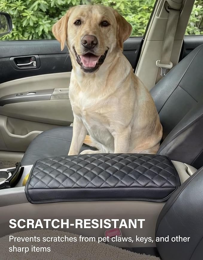 Center Console Armrest Cover for 2004 2005 2006 2007 2008 2009 Toyota Prius Accessories, Microfiber Leather Middle Console Cushion Protector, Anti-Scratch, Black