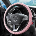 zipelo Elastic Stretch Steering Wheel Cover, Microfiber Breathable Ice Silk, Universal 15 Inch Anti-Slip Car Steering Wheel Protector, Warm in Winter and Cool in Summer, for Men and Women (Pink)