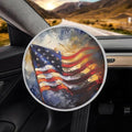American Flag Steering Wheel Sun Shade Cover Anti-Heat Waterproof Steering Wheel Sunshade Cover 17"x17" Universal Fit, UV Rays Sun Visor Protector