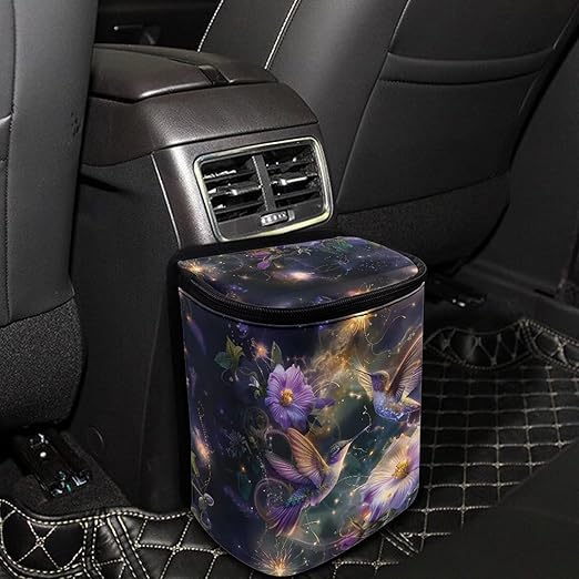 Hummingbird Car Trash Can Lightweight Hanging Garbage Bin for Back Seat Leak Proof Car Trash Bag Hanging Fashion Auto Interior Universal Fit Most Cars Sedan Van Truck SUV