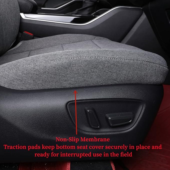 coverdream Grand Highlander Seat Covers Full Set for 2024 2025 2026 Toyota Grand Highlander SUV Seat Cushion,2nd Row w/Captain Seats,Fully Covered,UV Resistant Polyester Car Seat Protector(Grey)