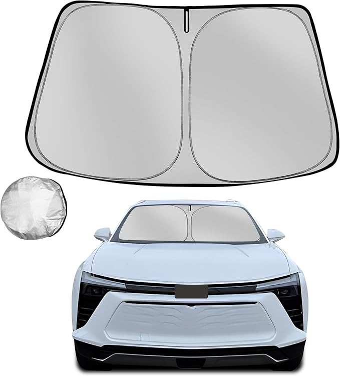 Fonowka Windshield Sun Shade for 2024-2025 Che-vrolet/Chevy Blazer EV Foldable Sun Sunshade for Car Front Window Blocks UV Rays and Heat Automotive Interior Protector Custom Fit Accessories