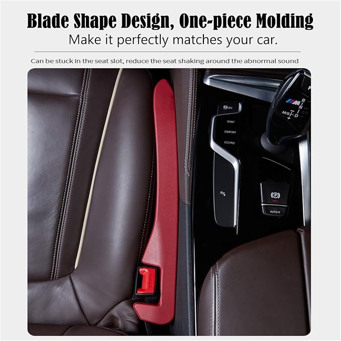 Berylins Car Seat Gap Filler Universal for Car SUV Truck Fit Organizer Fill The Gap Between Seat and Console Stop Things from Dropping, Set of 2 (Red)