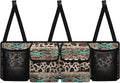 Aztec Cow Car Backseat Trunk Organizer with 4 Pockets Hanging Cargo Bag Multipurpose Trunk Storage Bag with 3 Adjustable Buckles