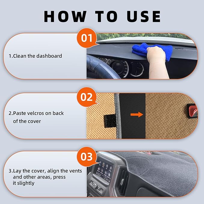 KEYOOG Dashboard Cover Dash Mat Fit for 1996-1992 Fo-rd F-150 Bronco,1997-1992 F-250 F-350 (for Left Hand Drive),Car Dash Board Mat Anti-Glare Carpet,Non-Slip Pad Sunshield Protector (Grey)