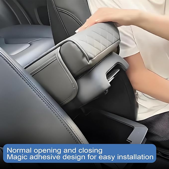 AOUTTUOA Universal Car Multifunctional Armrest Heightening Pad Microfiber Leather Black Multifunctional Car Armrest Cushion Storage Cup Holder Phone Storage Slot