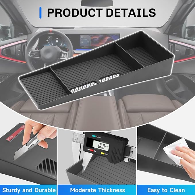 SXCY for 2025 2026 BMW X3 Dashboard Organizer Tray [14.9 Navi+12.3 Dash Whole Screen Only] for 2025 2026 BMW X3 Accessories Screen Back Console Tray 2025 2026 X3 Behind Dash Console Organizer