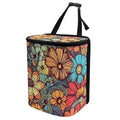 DISNIMO Abstract Groovy Flower Car Trash Can Bin with Lid Large Car Garbage Can Leakproof Mini Car Accessories Trash Bin Car Dustbin Organizer Container for Car Office Home