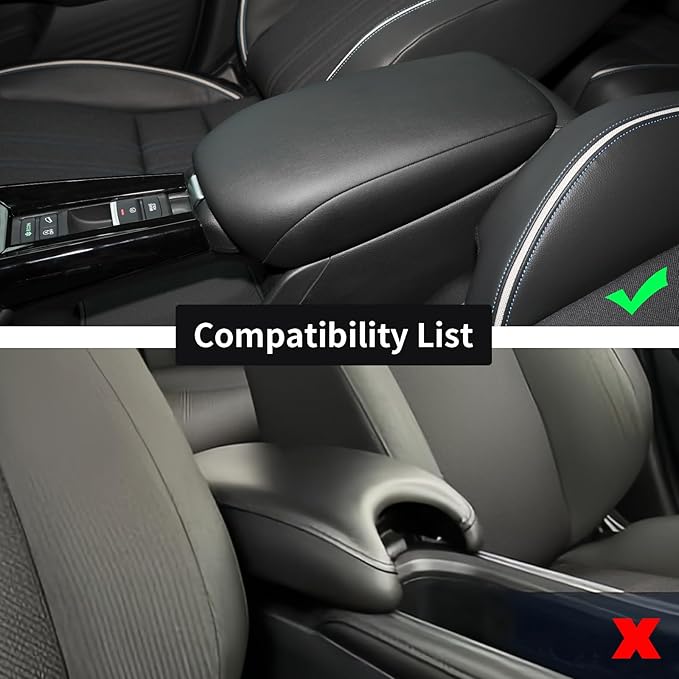 GIANT PANDA Custom Fit Center Console Armrest Cover for Honda HRV 2023 2024 2025 2026,Waterproof Faux Leather Middle Console Cover Arm Rest Lid Cover - Full Protection - Black