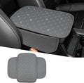 wuyaoyao Bling Car Center Console Cover, 11.81"×7.87" Leather Auto Arm Rest Cover Protector with 2 Storage Bags, Vehicle Crystal Rhinestone Armrest Cushion Pad, Interior Car Accessories (Gray)