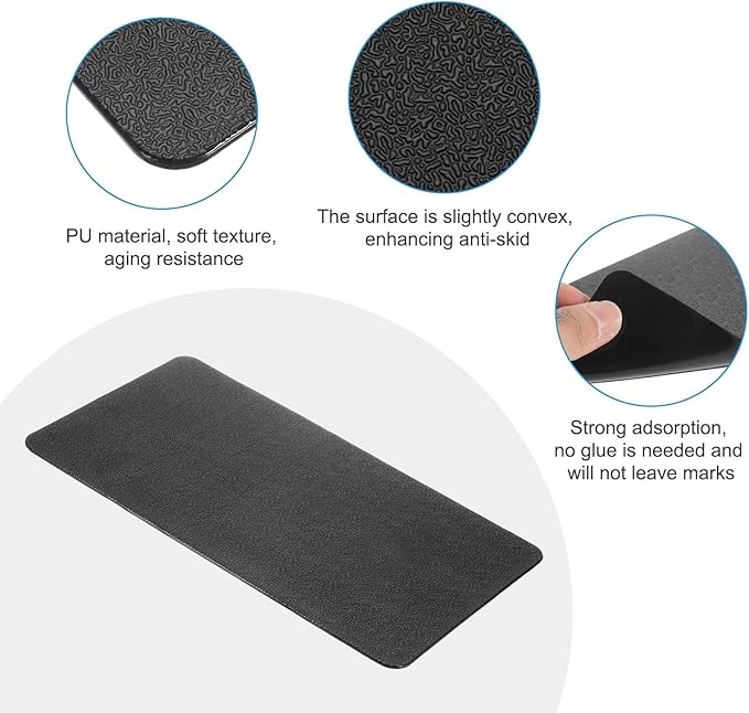 HARFINGTON 2pcs Car Dashboard Anti-Slip Mat 10.6" x 6" Universal Sticky Dash Pad Washable Reusable Car Non-Slip Mats for Phone Keys Sunglasses Electronic Devices, Black