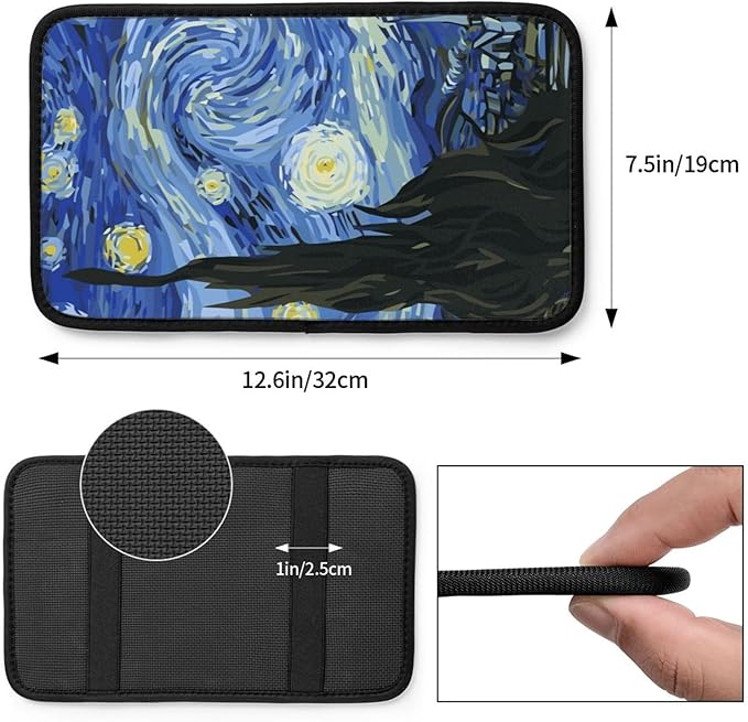 Night Sky The Starry Night Auto Center Console Armrest Pad Universal Car Center Console Cover Seat Box Cover for Sedan, Van, SUV, Truck Car Accessorie