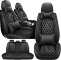 JGDL Car Seat Covers for Subaru Crosstrek 2016-2026, 5 Piece Set Nappa Leather Non-Slip Seat Protectors, Breathable Seat Cover Set. (Deluxe 5 Seats, Black)