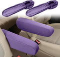 Smeyta 2PC Car Front Seat Armrest Covers,Universal Size Seat Arm Rest Cover,Flat Cloth Fabric Armrest Cover,Car Interior Accessories(Purple,1Pair)