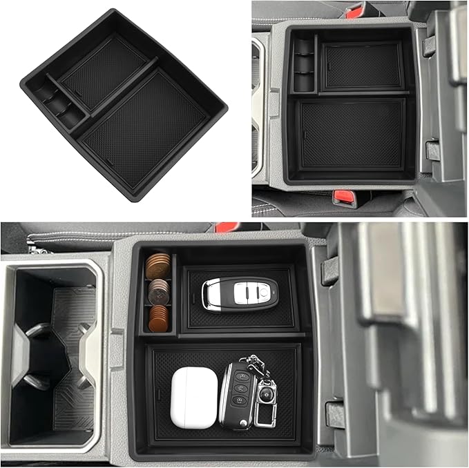 Ruiya 2026 Tacoma Center Console Organzier for Toyota Tacoma 2026 Accessories ABS Material Armrest Console Organizer Compatible with 2024 2025 2026 Toyota Tacoma SR/SR5/Limited/TRD Sport/TRD Pro