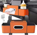 3-in-1 Car Backseat Organizer, 2026 Upgraded Multifunctional Car Seat Back Storage Box, Backseat Car Organizer with 2 Cup Holders, Tissue Box & Hooks, Universal Car Essentials (Orange)